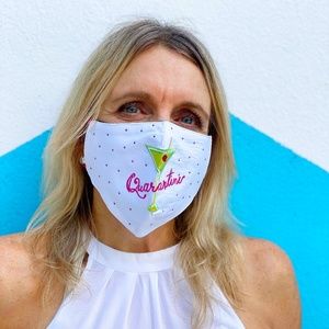 Quarantini Face Mask in White